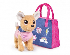 Плюшевая собачка из серии Chi-Chi love - Городская мода, с сумочкой, стикерами, 20 см. (Simba, 5893244029)